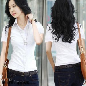 Buy top quality shirts In UK Spring Blouse Shirt Cardigans White Office Clothing Female Casual