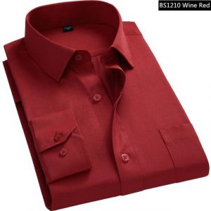 Red Business Long-Sleeved Shirt for Men top quality shirts
