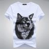 Dog Face Printed Animal Pattern Fashion Slim T-Shirt for Men