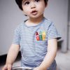 Buy top quality shirts In UK Striped Blue 100% Cotton Tees for Boy Kids