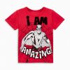 Buy top quality shirts In UK Spiderman Lover Red Round Neck Short Sleeve Tees for Boy