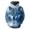 CoolShirts Snow Wolf Blue Pullover Unisex Hoodie / Sweatshirt