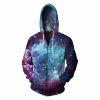 CoolShirts Colorful Galaxy Print Zip Pullover Unisex Hoodie Sweatshirt