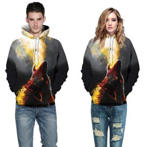 Fire Wolf Printed T-Shirt Buy top quality shirts In UK