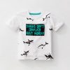 Buy top quality shirts In UK Sharks Print Design White and Green Short Sleeve Tees for Boy Kids