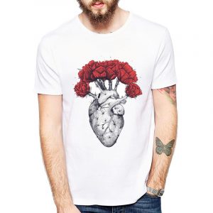 CoolShirts Heart with Peonies T-Shirt Design
